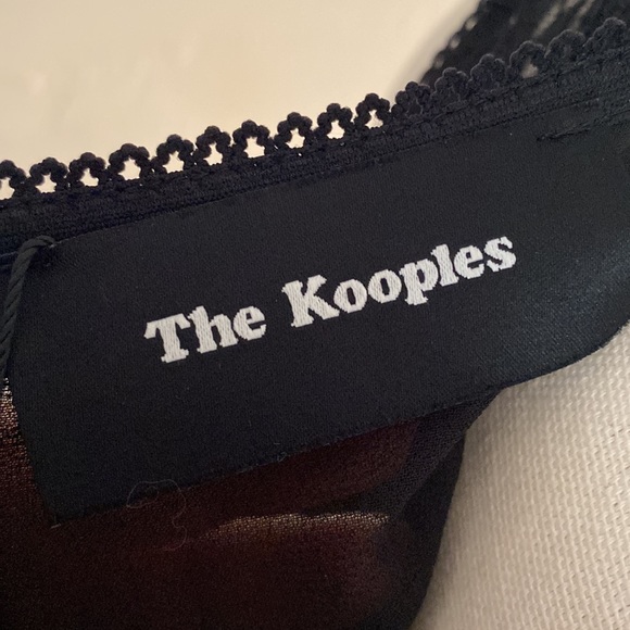 The kooples black dress size xs chiffon lace taffeta - Picture 7 of 10